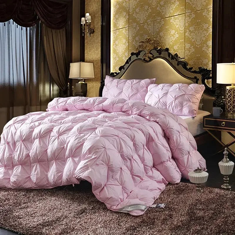 Goose Down Soft Duvet Luxury Blanket King Queen Twin Size Comforter Bedding Filler Bread Shape Super Warm Quilt.