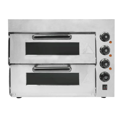 3000 W Pizzaofen 2 Etagen Toaster Bäckerofen Edelstahl Elektrischer Pizzaofen Backmaschine Elektrischer Backofen Küche Micr