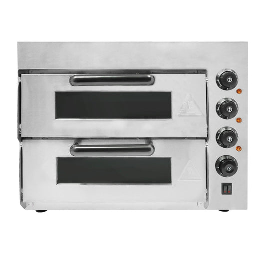3000 W Pizzaofen 2 Etagen Toaster Bäckerofen Edelstahl Elektrischer Pizzaofen Backmaschine Elektrischer Backofen Küche Micr