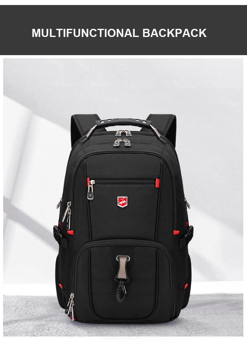 Wasserdichte 20-Zoll-Laptop-Rucksäcke USB-Lade Schultasche Diebstahlsicherer Herren-Rucksack Reiserucksack Männlicher Mochila Hohe Kapazität.