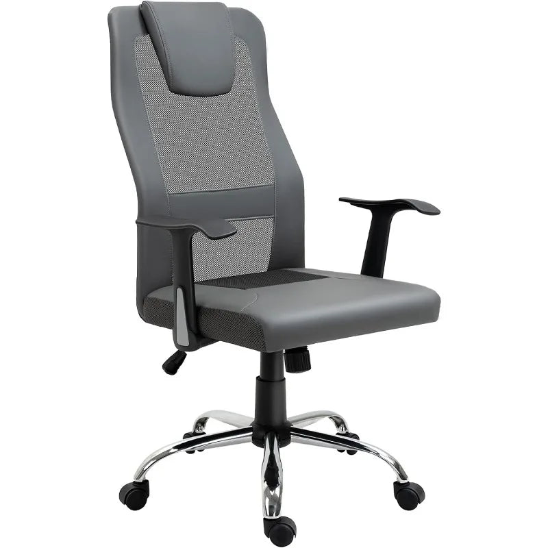 Vinsetto Bürostuhl Drehstuhl höhenverstellbar Chefsessel Schreibtischstuhl ergonomisch PU schwarz 66 x 73 x 108-118 cm