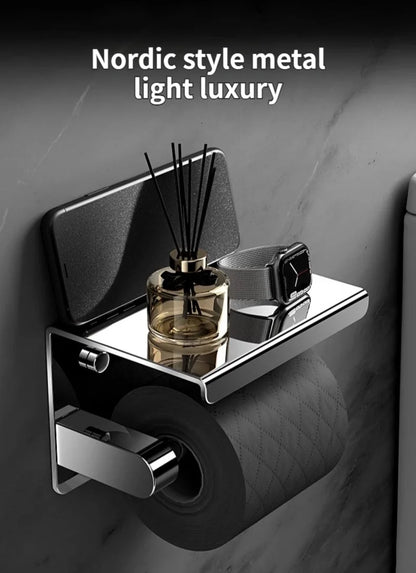 Papierhandtuchhalter aus Edelstahl ohne Stanzen, wandmontierter Küchenrollenhalter, Toilettenpapierhalter, Badezimmer-Handtuchhalter