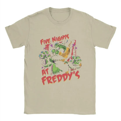 Five Nights Men's T Shirt At Freddys Vintage Tees Short Sleeve Round Collar T-Shirt Pure Cotton Plus Size Clothing