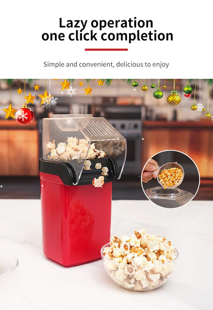 Electric Portable Popcorn Maker Fully Automatic Home Popcorn Popper Hot Air Popcorn Machine Healthy No Oil Mini Popcorn Maker.