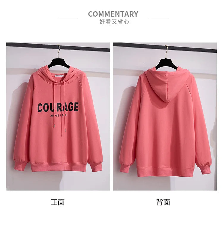 175 kg Plus Size Damen Büste 170 Frühling Herbst Lose Brief Kapuzenpullover Sweatshirt Schwarz Rot Weiß 4XL 5XL 6XL 7XL 8XL 9XL.