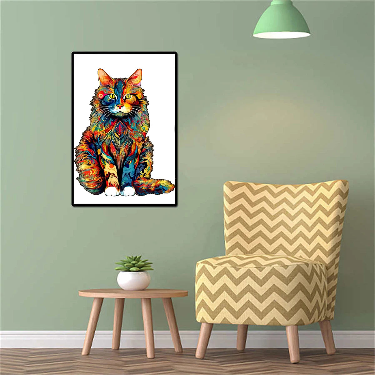 Irregular Shaped Wooden Animal Puzzle DIY Puzzle Party Games Educational Gift for Kids Holiday Gift Intelligent Cat Wood Jigsaw.