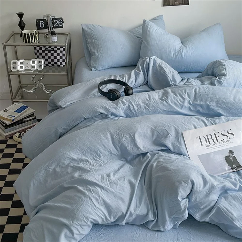100% Thick Brushed Bed Sheets, Duvet Cover Set, Four Piece Bedding Set Three Piece Bedding, Fully Enclosed for Home Gift.