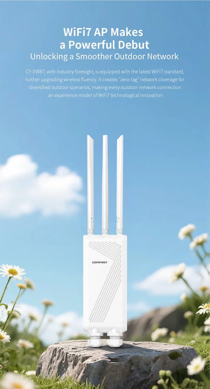 COMFAST BE3600 WIFI7 Outdoor AP Router 2.4G/5.8G Dual Dand Long Range signal Extender Amplifie wireless WiFi Repeater waterproof.