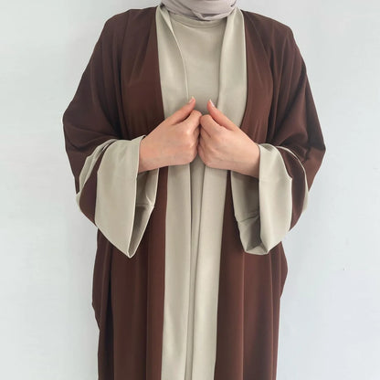 Eid Muslimisches Kleid und Abayas für Frauen, 2-teiliges Set, Musulman Ensembles Marokko, Ramadan-Kaftan, Abaya, Kaftan, Dubai, arabische lange Robe 2024.