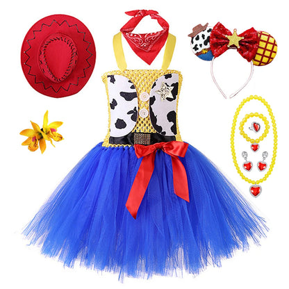 Woody Jessie Toy Story Cowboy Performance Kostüm Sets Mädchen Cartoon Tutu Kleid Kinder Disney Cosplay Karneval Party Kleidung.