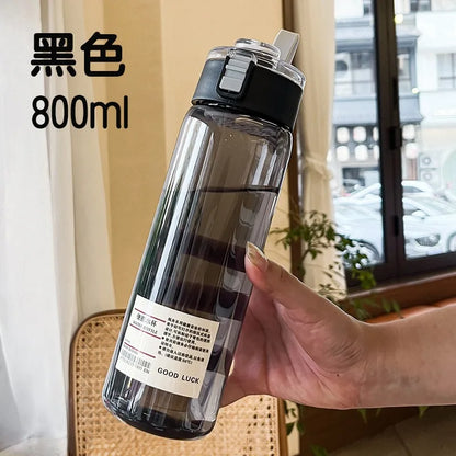 Water Bottle With Time Scale Portable Transparent Kawaii Water Bottle Sports Water Cup Plastic Handy Cup.