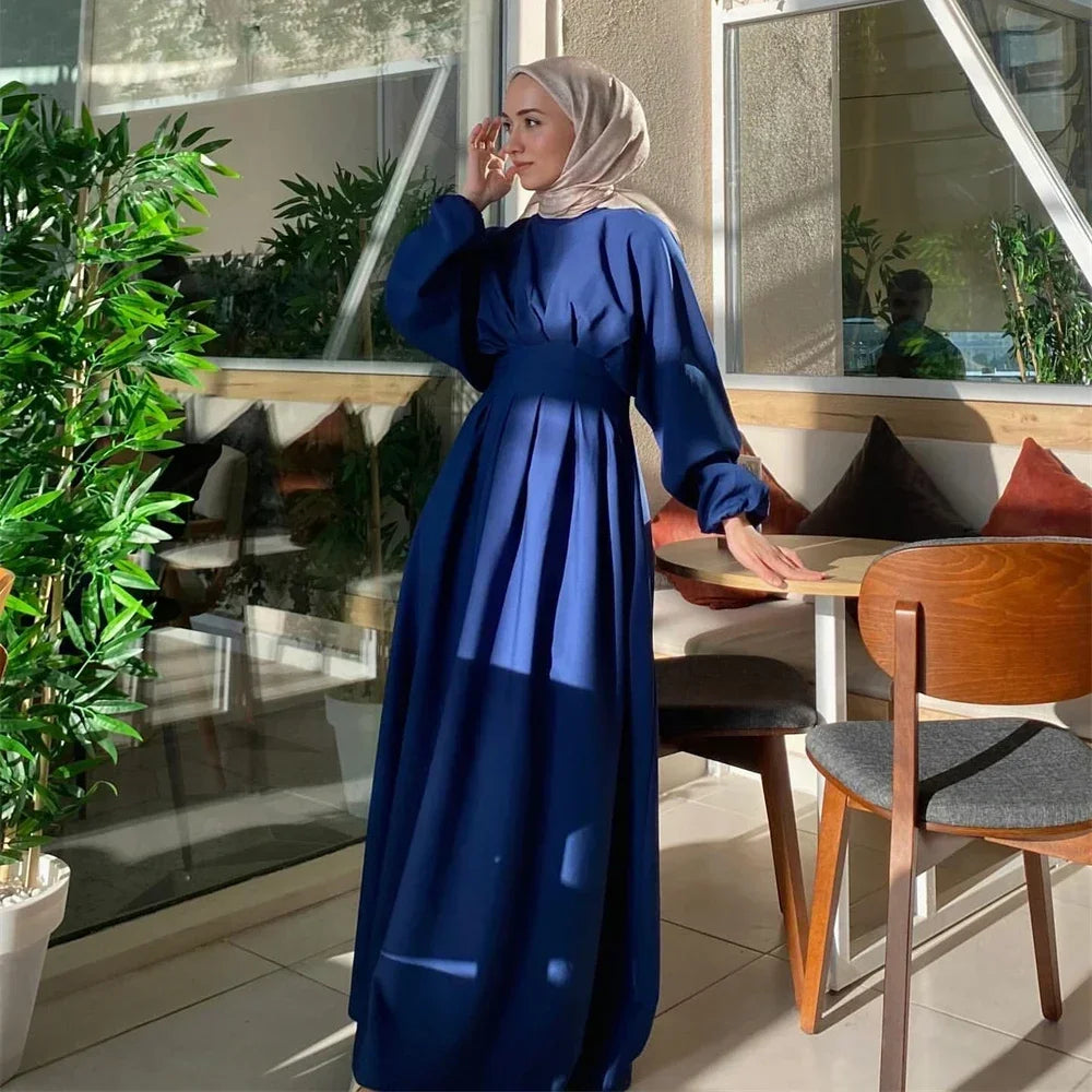Ramadan Linen Abaya Dubai Turkey Islam Muslim Modest Dress Kaftan Prayer Clothes For Women Kebaya Robe Arabe Femme Musulmane.