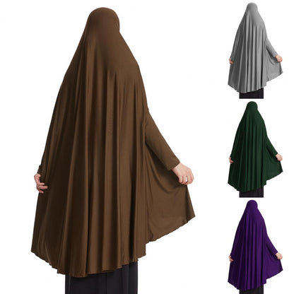 2 pieces Women Robe Middle East Arab Vintage Full Cover Long Sleeve Robe Pleated Hem Muslim Hijab Robe with Hooded Maxi Robe.