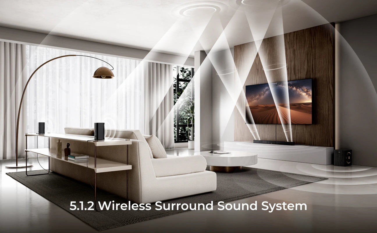 ULTIMEA Skywave X40 5.1.2ch Wireless Surround Sound System for TV with Dolby Atmos, Home Cinema Soundbar with Wireless Subwoofer.