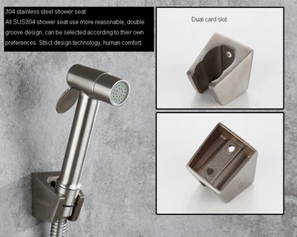 Kitchen Faucet Stainless Steel Double Hole Hot and Cold Mixing Tap Wall Mount Balcony Laundry Swivel Tap With Spray Gun 주방수전