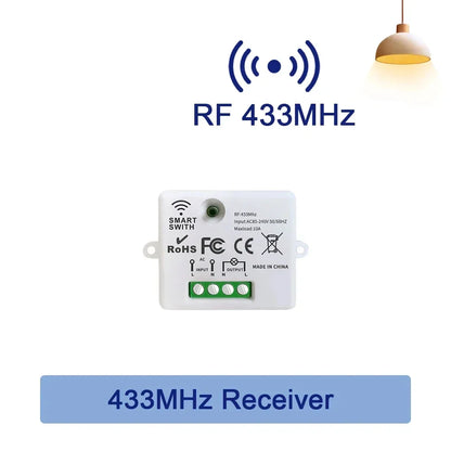 RF 433 MHz Drahtlose Fernbedienung Schalter Smart Home 110 V 220 V 10A Mini Controller Relais EIN/AUS sender Wand Licht Schalter