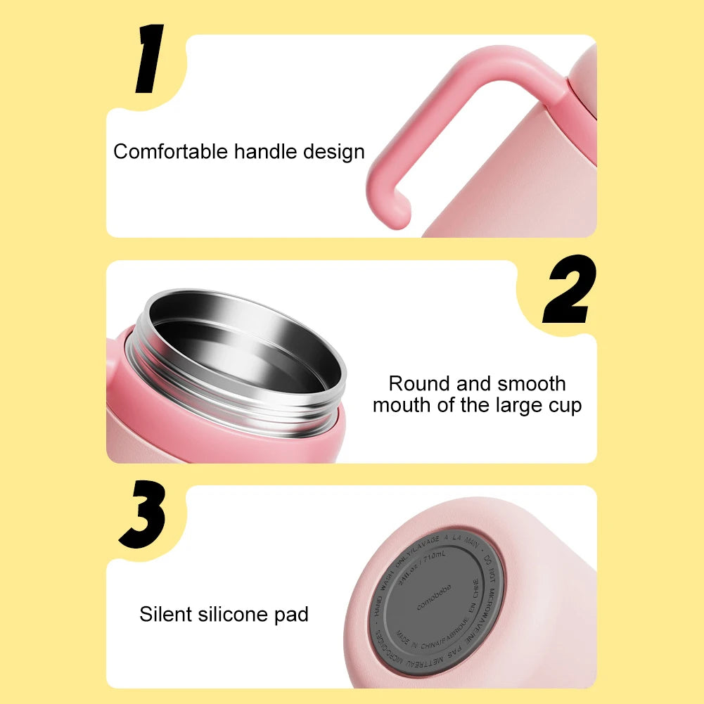 24oz Stainless Steel Whale Fountain Tumbler Straw Water Cups Kids Adults Travel Water Bottles Whale Water Cups Car Water Bottle.