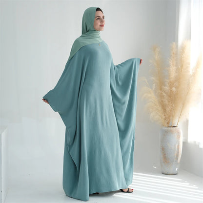 Ramadan Eid Baumwolle Leinen Khimar Abaya Set Dubai Muslim Sets Hijab Kleid Kaftan Abayas Kaftan Marocain Femme Vestidos Para Mujer
