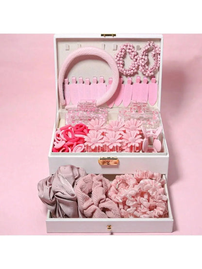 1150-Pcs Hair Clip Pearl Shark Fin Hair Grips Elastic Band Seamless Hair Bands Hair Ties Hair Accessories Gift Box Set.