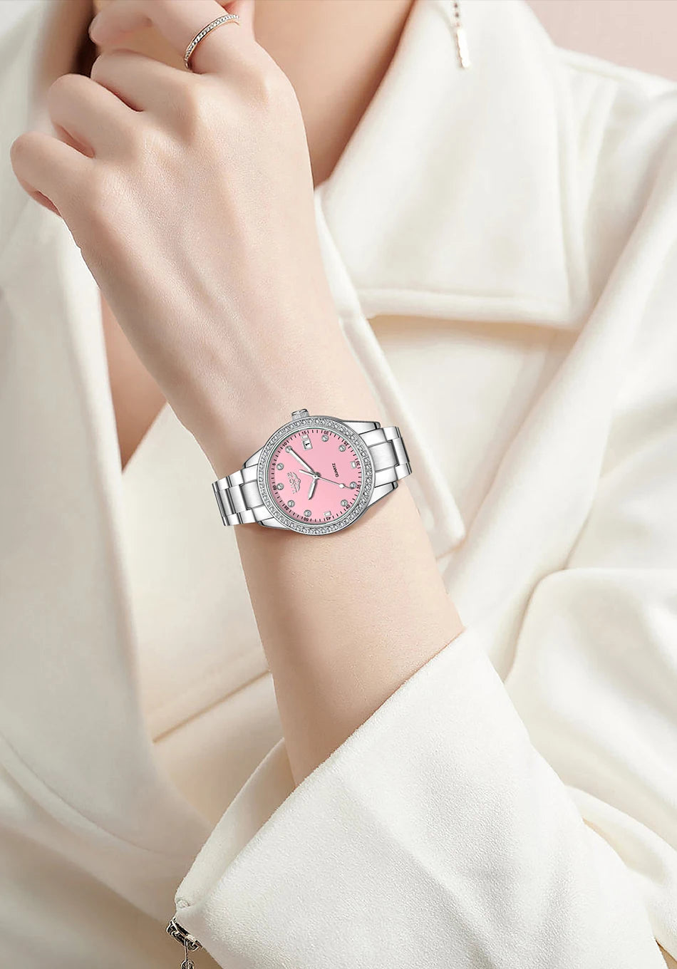 LIGE 2025 Diamond Women's Watch Fashion Elegant Quartz Wristwatches Waterproof Steel Strap Watch For Ladies Gifts Reloj Mujer