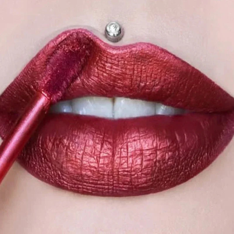 Metallic No-stick Cup Lip Gloss Glitter Matte Moisturizing Waterproof Long Lasting Lip Glaze Liquid Lipstick Lip Makeup Cosmetic.