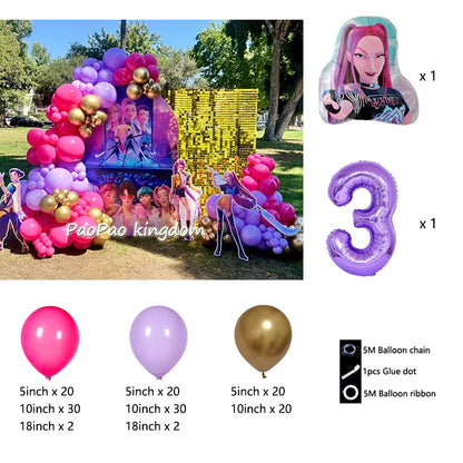 Kpop Dämonenjäger Themen Mädchen Geburtstag Luftballons Dekoration Anzahl Ballon Partyzubehör Babyparty Film Halloween Ballon.