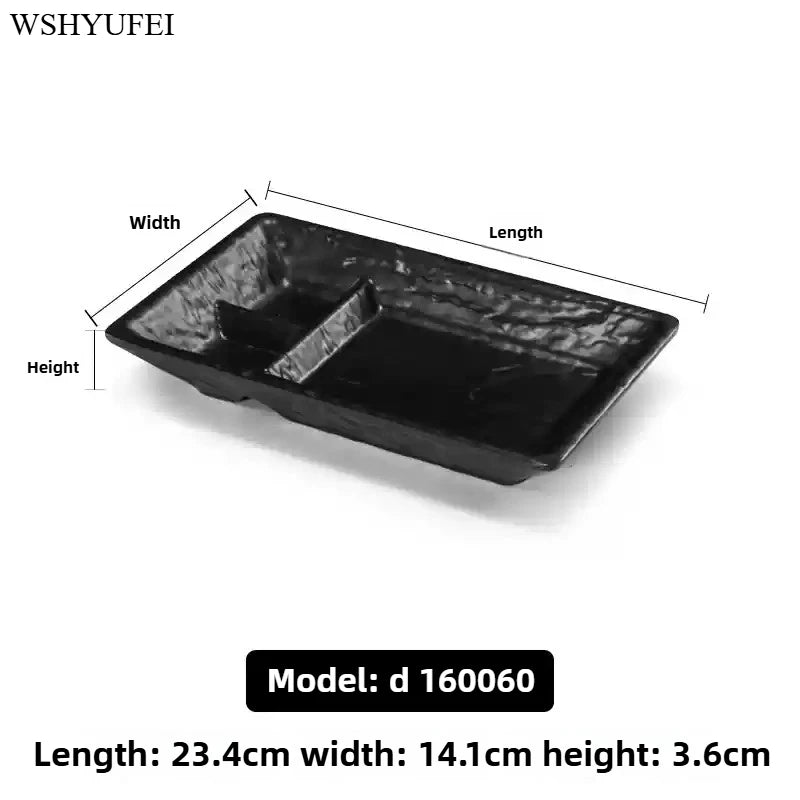 Black Melamine Plate Plastic Barbecue Dish Commercial Cutlery Kitchen Dinner Plates Not Easily Broken Tableware Accessories