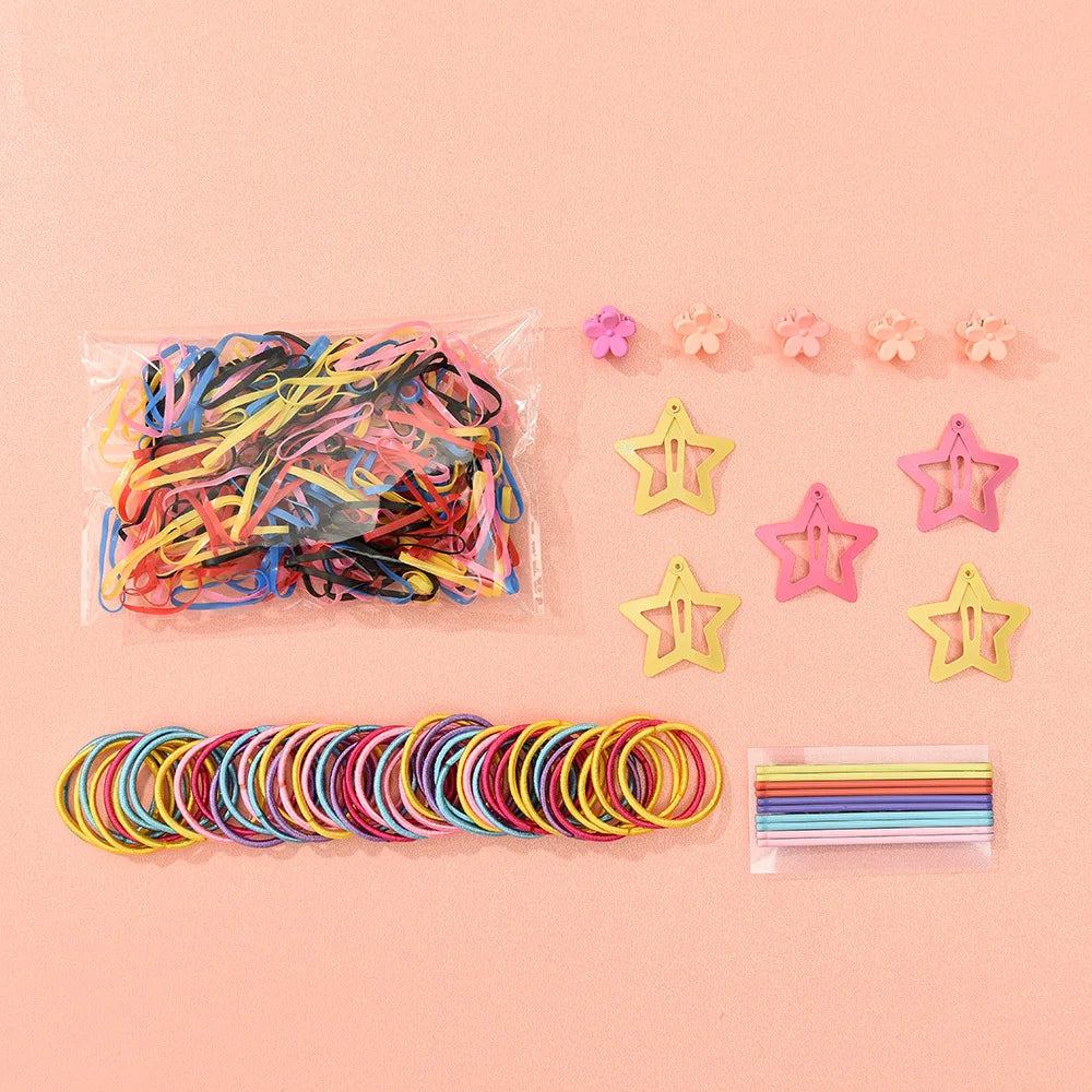 Fresh Simple Women's Hair Ties And Hair Accessories Set High Elasticity Cute Geometric Design Resin Hair Bands for African Eu...