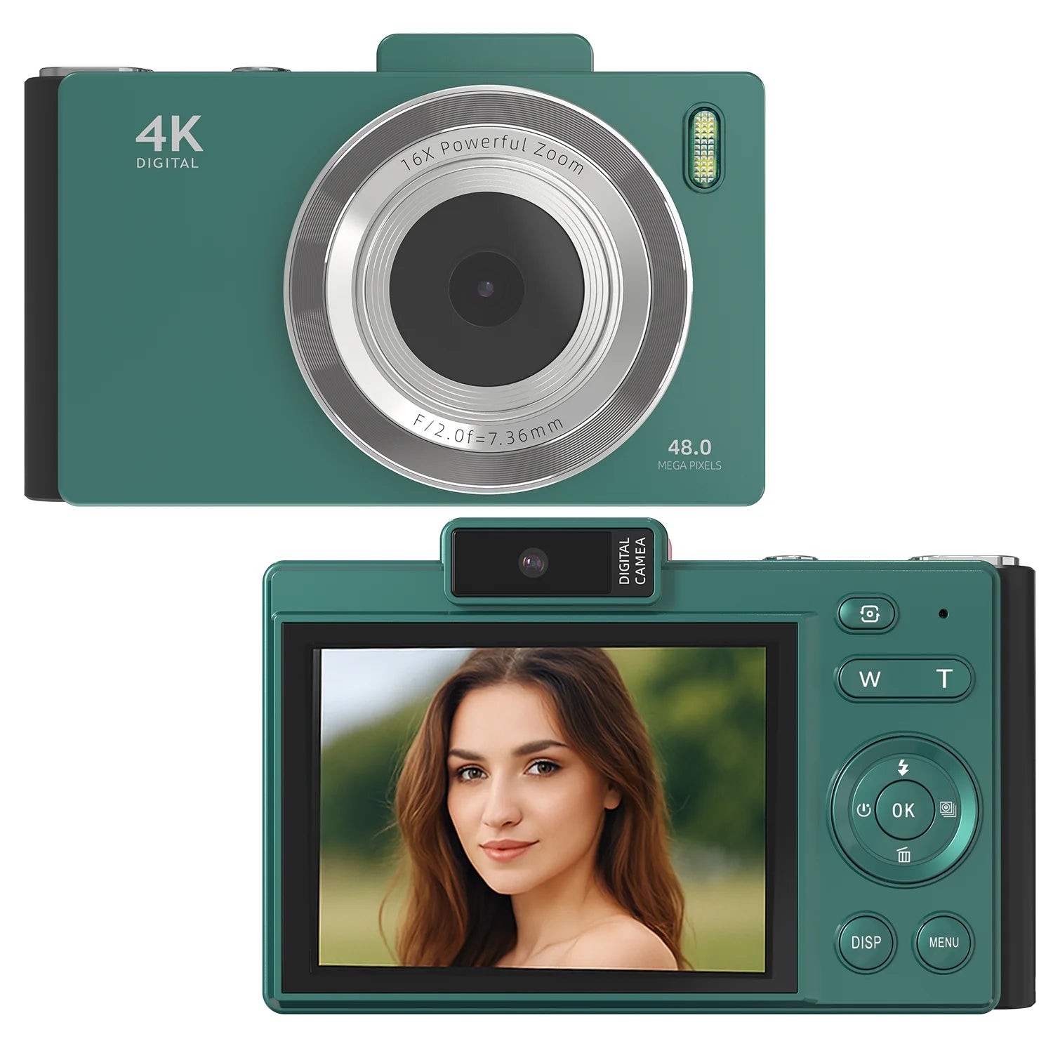 Retro Digital Camera with 48MP Dual Lens, 2.8 "IPS screen, 16X Zoom, Autofocus, OTG & SD Card Support, 64GB.