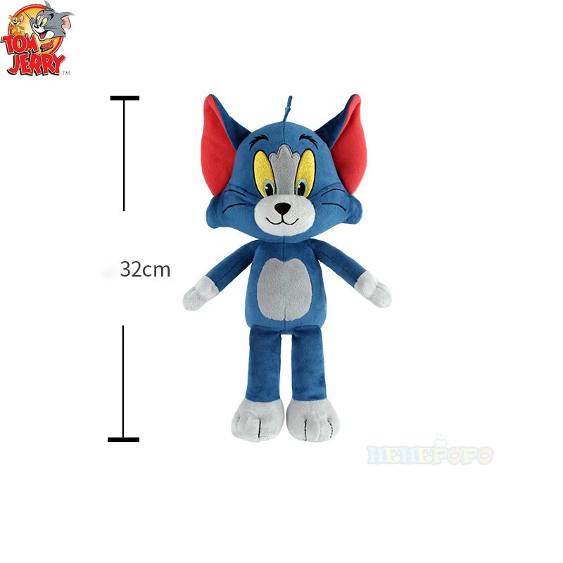 Tom and Jerry Plushies 32cm Tom 23cm Jerry Stuffed Dolls Movie Series Collectible for Kids.