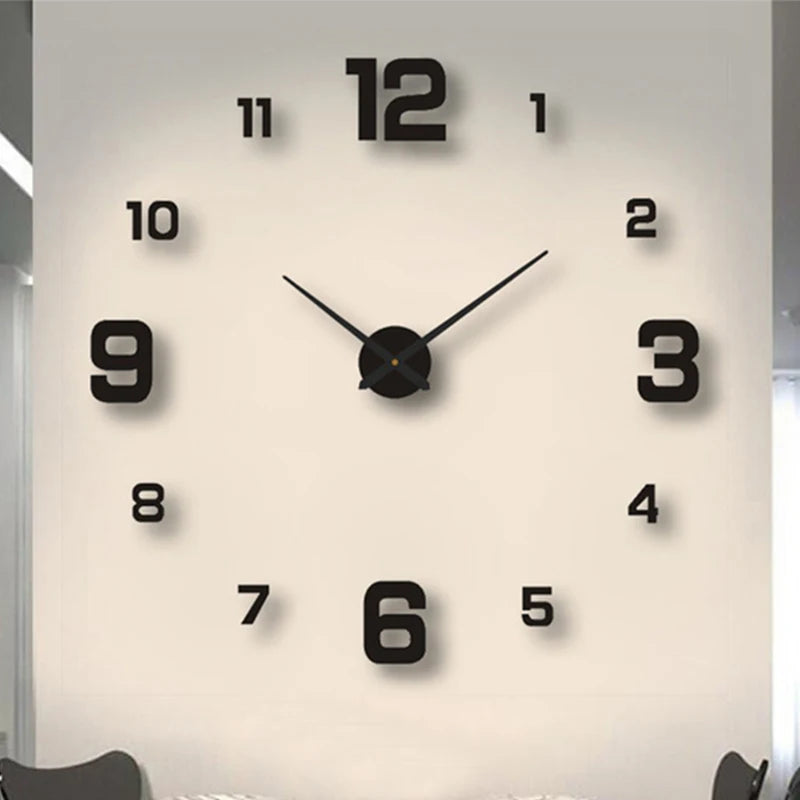 3D Große Wanduhr DIY Spiegel Wand Aufkleber Für Home Wohnzimmer Dekor Rahmenlose Quarzuhren Selbstklebende Hängende Uhren