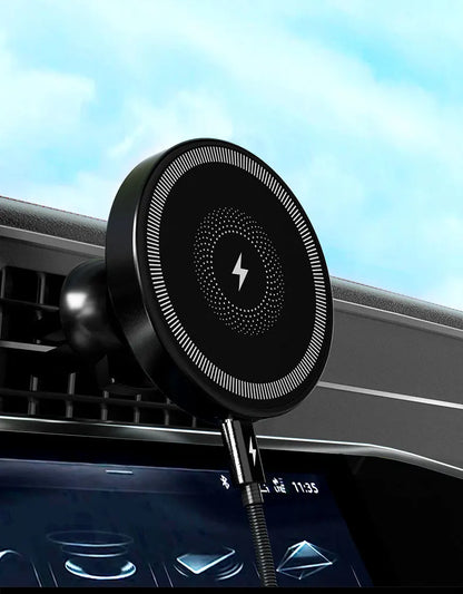 Magnetic Wireless Charger 360 Rotation Air Vent Phone Holder Stand For Magsafe iPhone 16 15 14 13 12 Pro Max Fast Charging Mount.