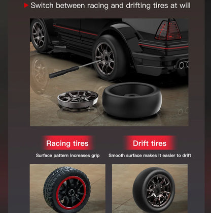 KF30 1:43 4WD Drift Racing Car With Gyroscope Speed Adjustment Real Lighting Control and Damping High Speed RC Cars For Kids Toy.