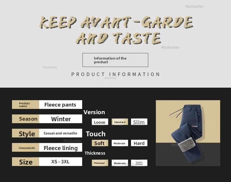 Maxbarley Winter Sportswear Set Mens Retro Training Thick Fleece Jacket + Pants Two Piece Set Casual Ski Running Tracksuit Suit.