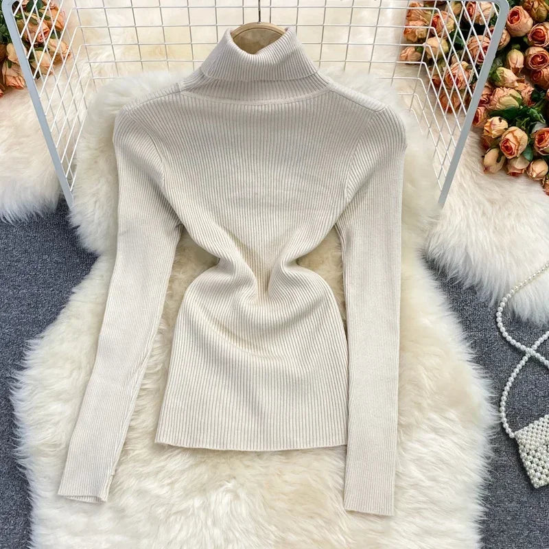 2026 neue Herbst Winter Rollkragen Langarm Gestrickte Pullover Einfarbig Multi Farbe Kaschmir Grundlegende Weiche Pullover.