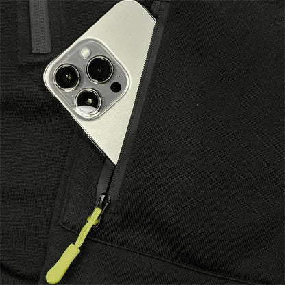 New men's hooded sportswear for autumn and winter 2025, long-sleeved multi-zipper pocket outdoor fishing casual pullover.