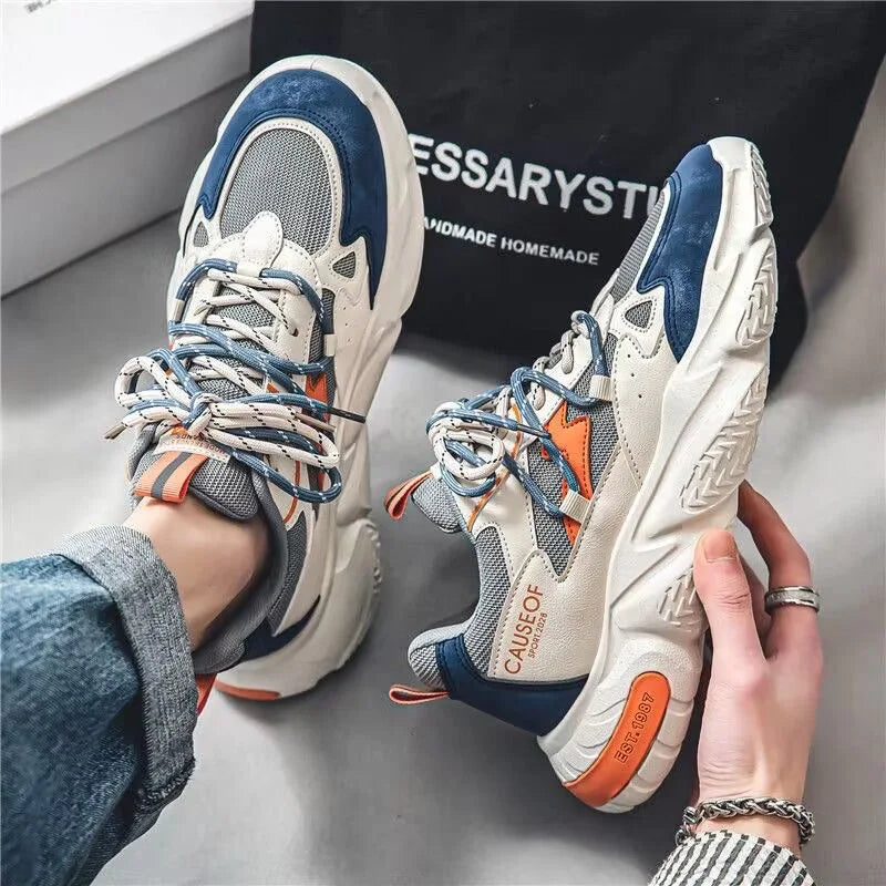 2025 Autumn Men Shoes Fashion Sneakers Height Increasing Casual Chunky Shoes Male Trainers Running Sports Shoes.