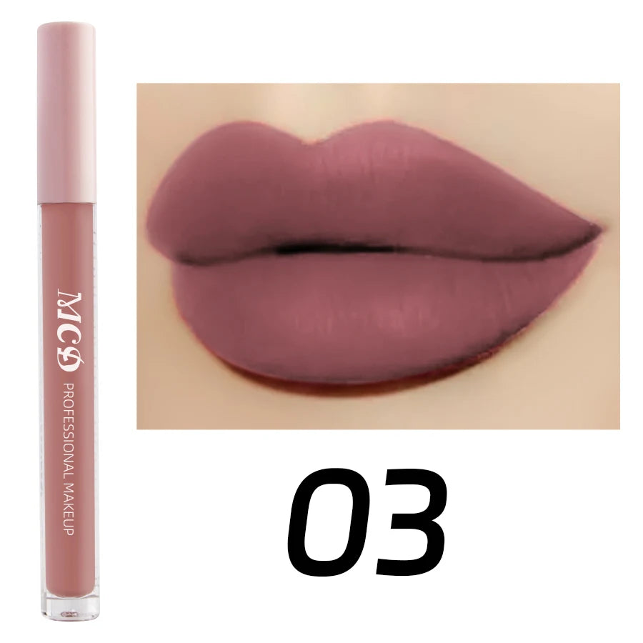 1PC Dark Brown Matte Velvet Lip Gloss Waterproof Liquid Lipstick Nude Brown Lips Korean Makeup for Lip Tint Lip Glaze Cosmetics