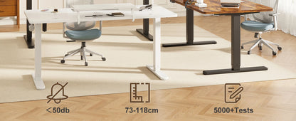 Devoko Höhenverstellbarer Schreibtisch Elektrisch 160×70cm mit Monitorständer,Ergonomisches Sitz-Stehpult (Weiß)