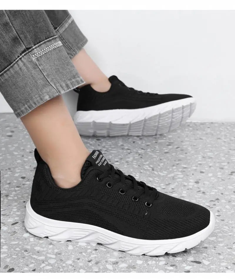 Men's Trendy Lace Up Knit Sneakers Casual Outdoor Athletic Running Walking Gym Shoes.