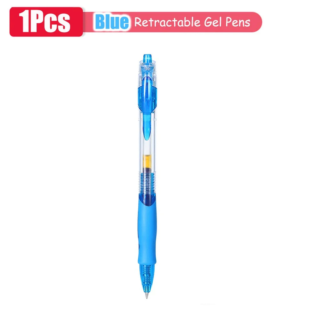 1–63 Stück einziehbares Gelschreiber-Set, Kugelschreiber mit schwarzer/roter/blauer Tinte zum Schreiben, 0,5 mm Nachfüllungen, Bürozubehör, Schulbedarf, Schreibwaren