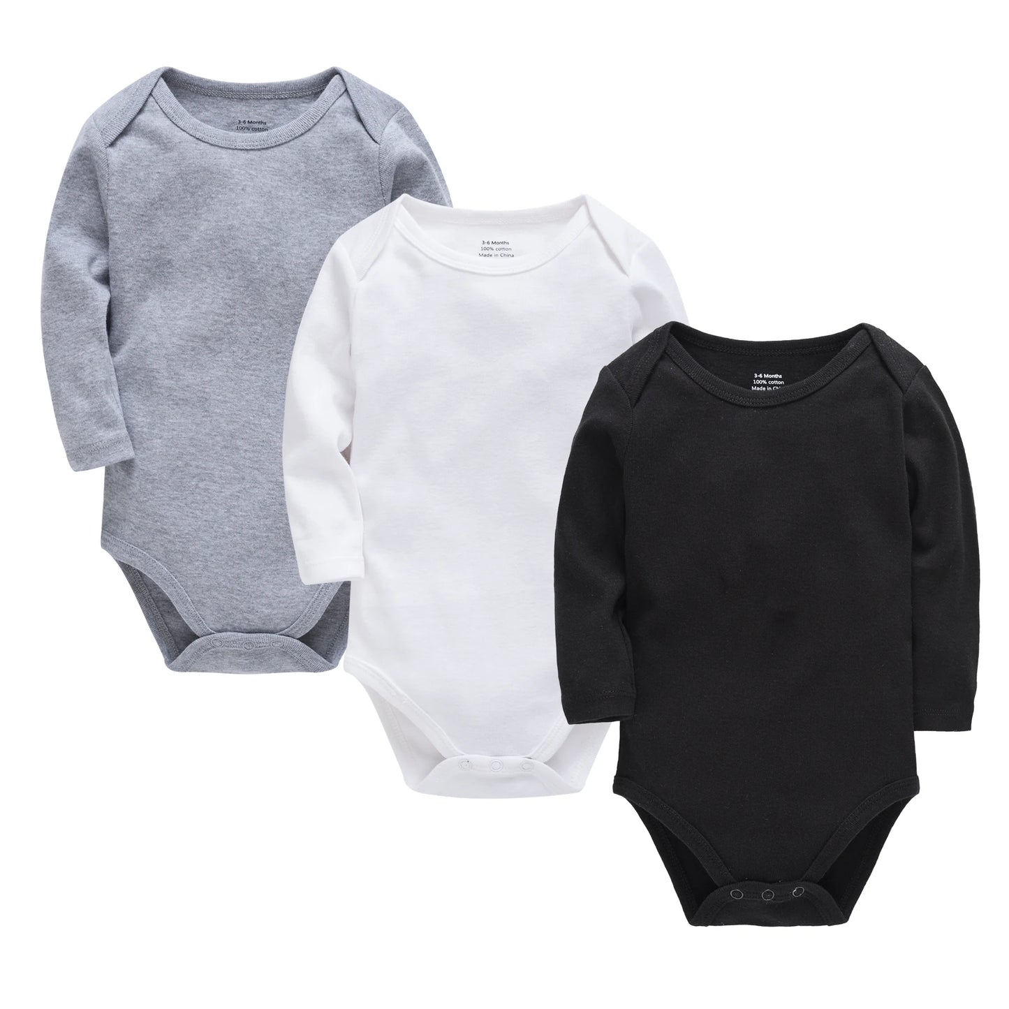 3 Teile/los Baby Junge Mädchen Body Weiß Schwarz Grau Design 100 % Baumwolle Kleidung Frühling Herbst Neugeborenen Overall.