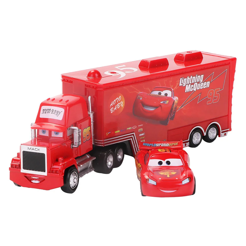 Disney Pixar Cars 2 3 Lightning McQueen Mack Uncle Jackson Storm Car Truck 1:55 Diecast Vehicle Metal Toys Gift for Children