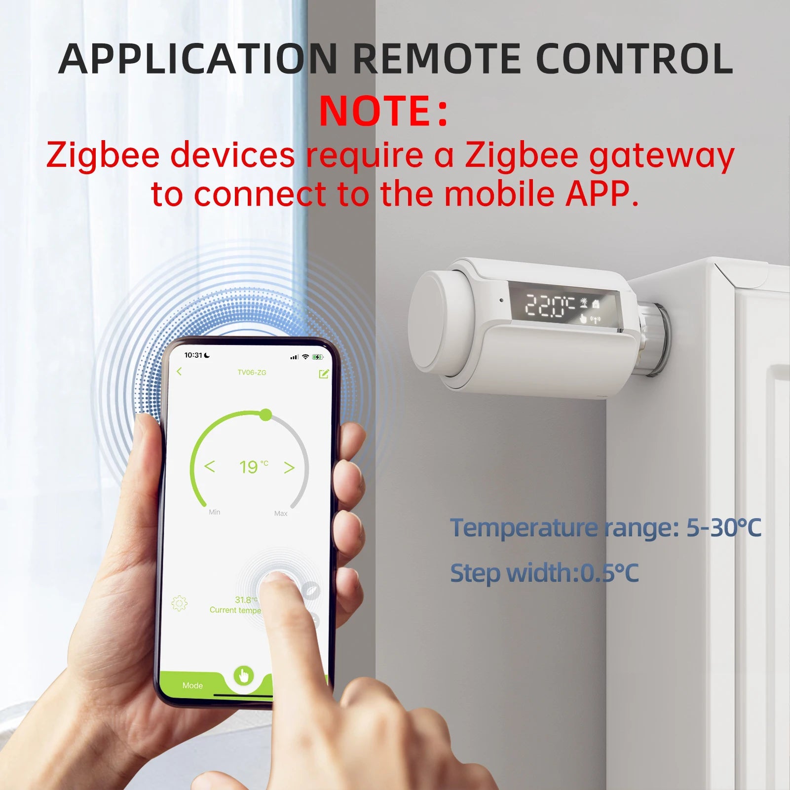 WIFI & Zigbee Thermostatic Radiator Valve Smart Radiator Actuator TRV Temperature Controller Voice Control via Tuya Zigbee2MQTT.
