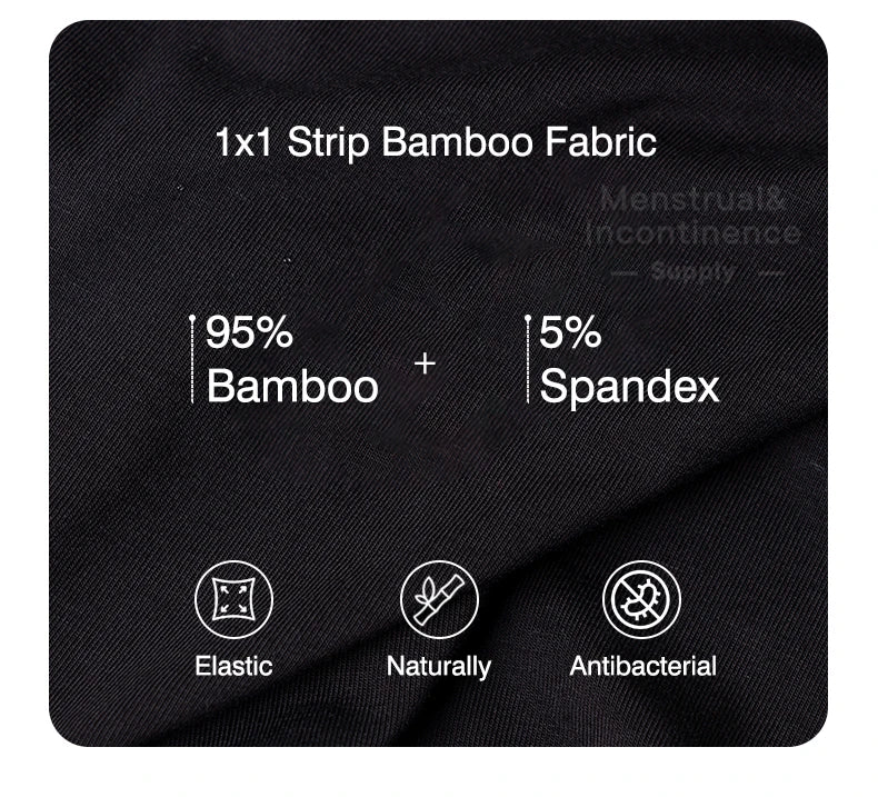 Women Incontinence Underwear Bamboo Fibre High Absorbency Reusable Washable Leakproof Panties for Bladder Leakage.