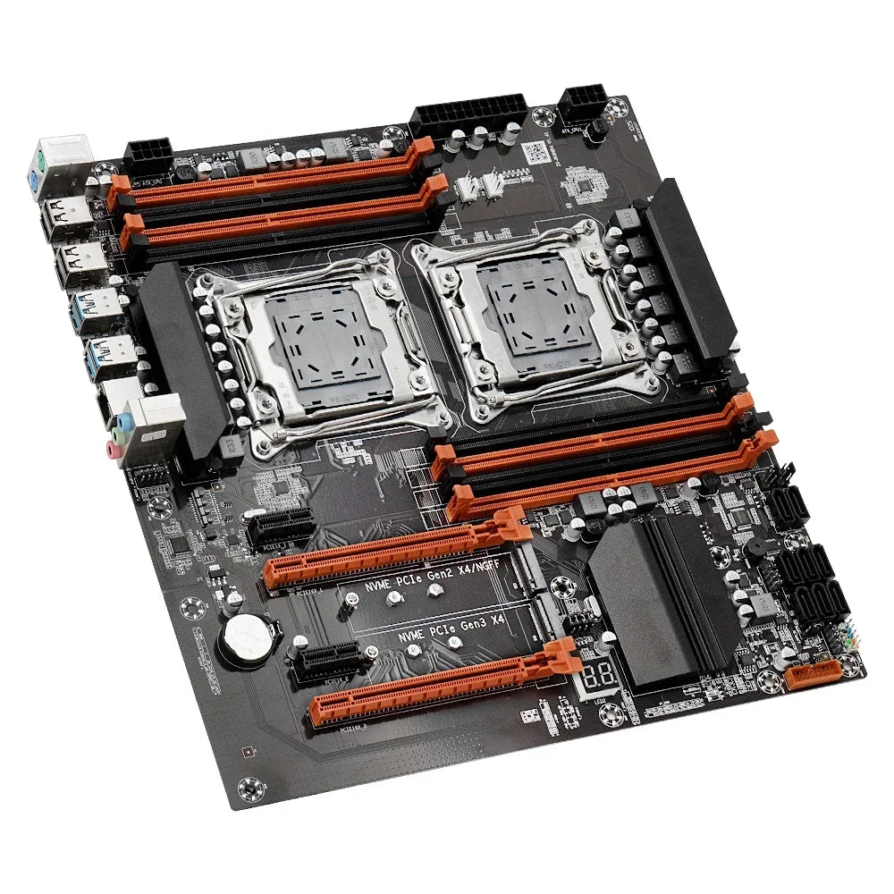SOYO NEW X99 Dual CPU Motherboard Kit lntel Xeon E5 2680 V4&DDR4 64GB (4*16GB) LGA2011-3 M.2 NVME for Desktop Gaming Computer.