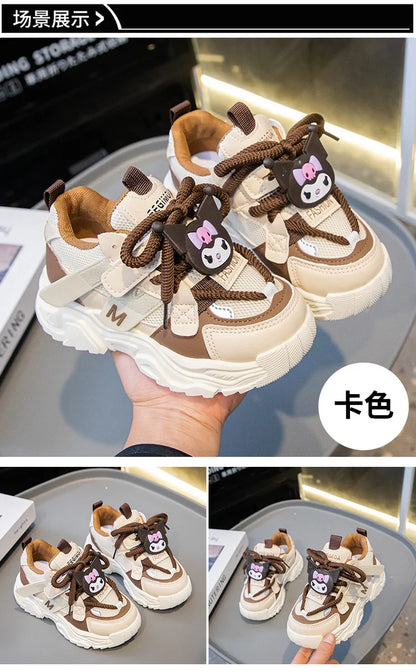 Anime Girls Kuromi Autumn New Board Shoes Sanrio Sports Dad Shoes Children Cartoon Kawaii Comfortable Breathable Casual Shoes.
