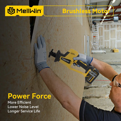 MELLWIN 3600W Bürstenlose Elektrische Säbelsäge Elektrische Kettensäge Säbelsäge Tragbare Power Schneiden Werkzeug Für 21V 18v Batterie