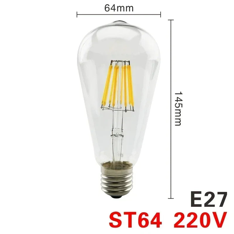 LED Retro Edison Glühbirne E14 E27 AC 220V 2W 4W 6W 8W Vintage Glas lampe C35 G45 A60 St64 G80 G95 G125 LED Filament Licht Wohnkultur.