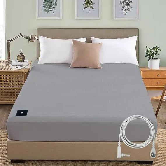 MAXSHARER Earthing 180*200*30cm fitted sheet Organic cotton with Conductive silver fiber Grounding bed sheet for Nature Wellness.